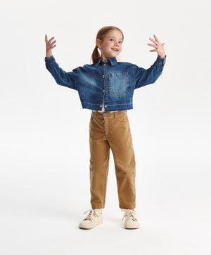 Gulliver Trousers Beige for Girls Mini - Irbis