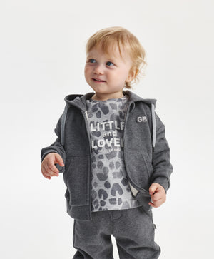 Gulliver Hoodie Gray for Boys Baby - Snow Leopard
