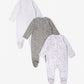 Gulliver Newborn jumpsuit, set 3 of pcs Gray for Unisex- Snow Leopard