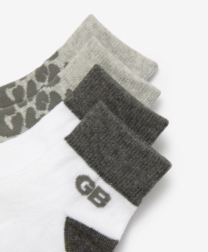 Gulliver Socks, set of 2 pairs Gray for Boys-Snow Leopard