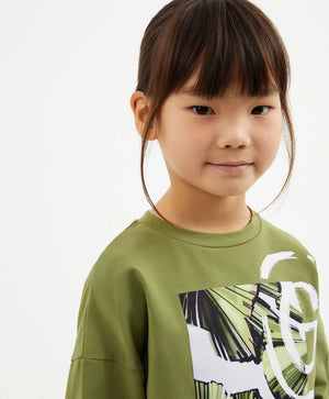 Gullliver Loose-Fit Long Sleeve T-shirt Green for Girl Mini-Ecuador