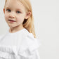 Gulliver Cropped Oversized T-Shirt with Asymmetric Decor for Girl Mini-Smoothie