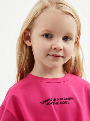 Gulliver Cropped Short-Sleeve T-Shirt with Front Knot for Girl Mini-Smoothie