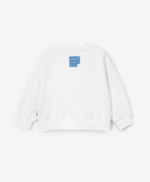 Gulliver White Relaxed Fit Sweatshirt with 3D Embossing for Boys MIni-Pixels