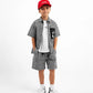 Gulliver Check Textile Shorts with Elastic Waist for Boys Mini-Lighthouse