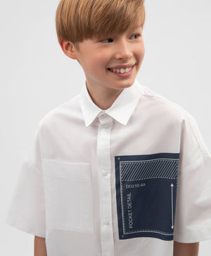 Gulliver White Short sleeve shirt for Boy