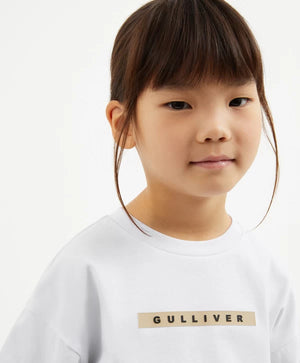 Gulliver Cropped Oversized White Short Sleeve T-Shirt for Girl Mini-Ecuador