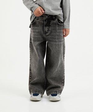 Gulliver Gray High Rise Wide Leg Jeans for Boy mini-Pixels