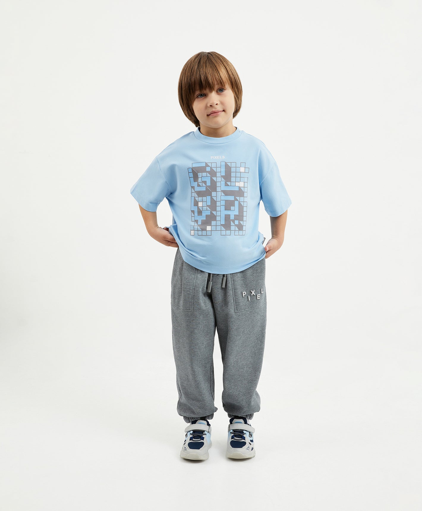 Gulliver Gray French Terry Jogger Pants for Boy Mini-Pixels