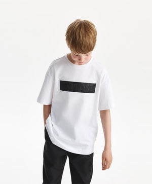 Gulliver Boys White Mercerized Cotton Short-Sleeve T-Shirt -Rose Quartz