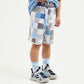 Gulliver Multicolor French Terry Shorts with Elastic Waist for Boy Mini-Pixels