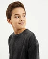 Gulliver Dark Gray Long Sleeve Top with Layered Effect for Boy Junior-Matrix