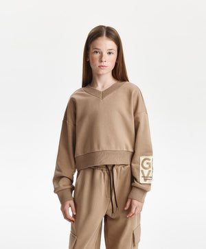 Gulliver Sweatshirt Beige for Girls Junior - Show Jumping