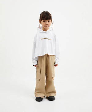 Gulliver  White Oversized Hoodie with Uneven Hemline for Girl Mini-Ecuador