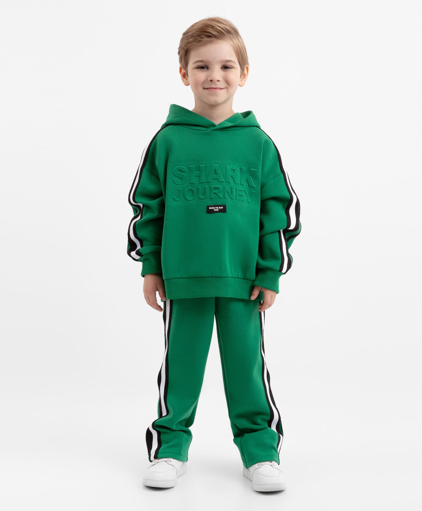 Gulliver Green Straight-Fit Trousers with Side Stripes for Boys