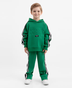 Gulliver Green Straight-Fit Trousers with Side Stripes for Boys
