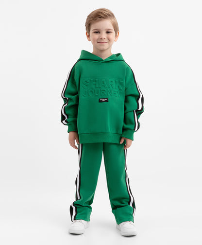 Gulliver Green Straight-Fit Trousers with Side Stripes for Boys
