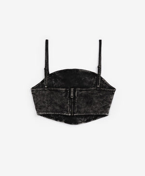 Gulliver Cropped Knit Top with Washed Effect for Girls