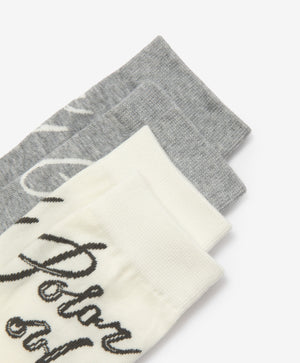 Gulliver Socks, set of 2 pairs Milky color, gray for Girls Mini -Polar Owl