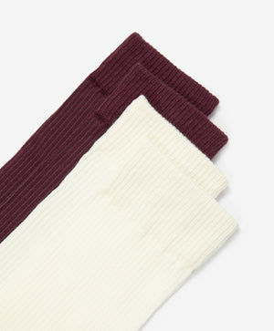 Gulliver Knee socks,  set of 2 pairs Milky color, burgundy for Girls - Monet