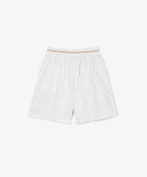 Gulliver White Terry Cloth Shorts with Textured Geometric Pattern for Girls
