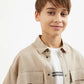 Gulliver Beige Linen Short Sleeve Shirt for Boy Junior-Decoupage