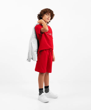 Gulliver Red Pique Shorts with Elastic Waist for Boy Junior-Transit