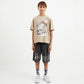 Gulliver Beige Relaxed Fit Short Sleeve T-Shirt for Boy Junior-Decoupage