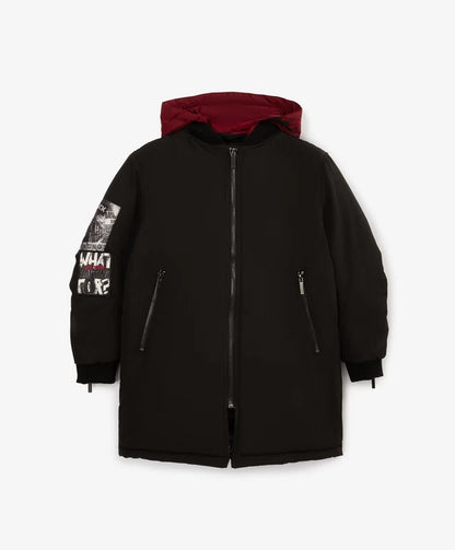 Gulliver Black Mid-Season Puffer Coat for Boys