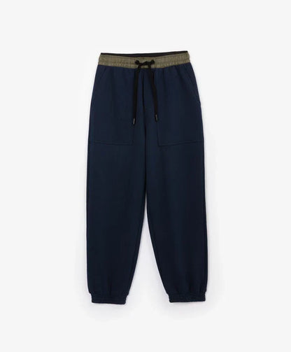 Gulliver Blue French Terry Joggers with Contrast Waistband