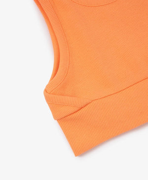 Gulliver  Cropped Ribbed Orange Top for Girl Mini-Court