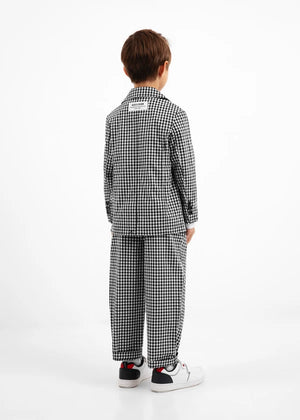 Gulliver Check Textile Trousers with Elastic WaisT for Boys Mini-Lighthouse