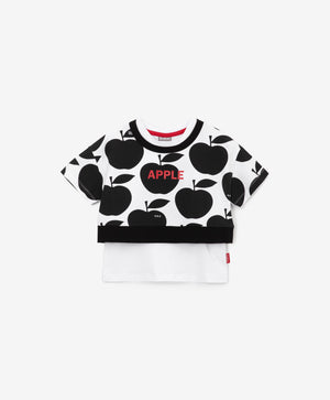 Gulliver White Set: t-shirt + tank top for Girls
