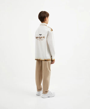 Gulliver Beige Tapered Twill Pants with Cuffed Hems for Boy Junior-Decoupage