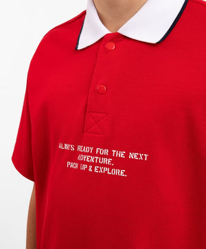 Gulliver Red Pique Polo Shirt for Boy Junior-Transit