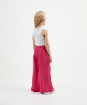Gulliver Pink Palazzo Pants with Elastic Waist for Girls Mini-Smoothie