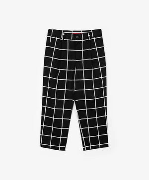 Gulliver Slim-Fit Checkered Black Trousers for Boys