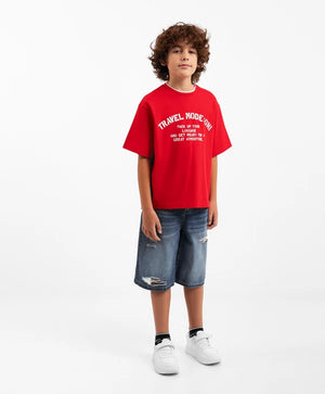 Gulliver Red Short Sleeve T-shirt for Boy Junior-Transit