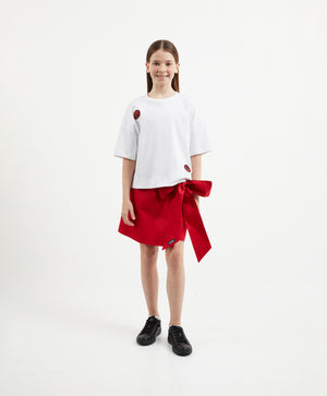 Gulliver White Short Sleeve T-shirt for Girl Party-Art Object