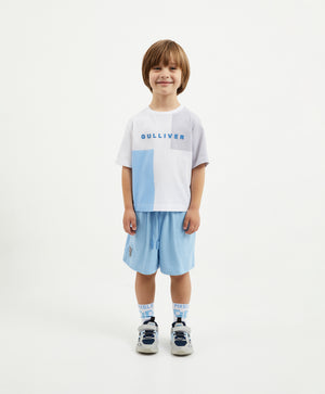 Gulliver White Short Sleeve T-Shirt with Print for Boy Mini-Pixels
