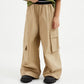 Gulliver Beige Poplin Palazzo Pants with Cargo Pockets for Girl Mini-Ecuador