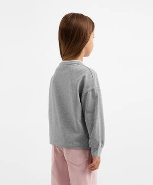 Gulliver Gray Long Sleeve T-Shirt with Decorative Accents for Girls
