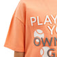Gulliver Oversized Coral T-Shirt with Embossed Decor for Girl Mini-Court