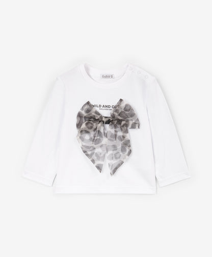 Gulliver Long sleeve t-shirt White for Girls Baby - Snow Leopard