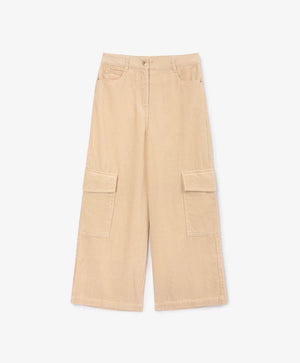 Gulliver Beige Corduroy Cargo Pants for Girls