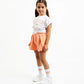 Gulliver Cropped Short-Sleeve White T-Shirt for Girl Mini-Court
