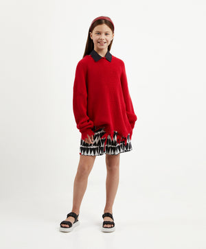 Gulliver Red Sweater for Gilr Junior-Hot Heart