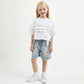 Gulliver Cropped Oversized T-Shirt with Asymmetric Decor for Girl Mini-Smoothie