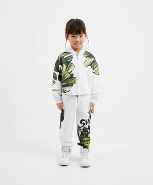 Gulliver White Zip up Hoodies for Girl Mini-Ecuador