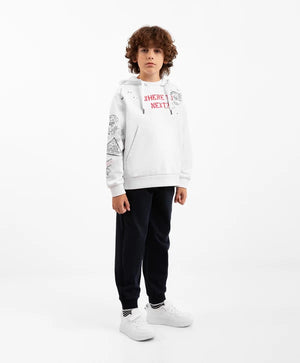 GulliverWhite Hoodie with Prints for Boy Junior-Transit